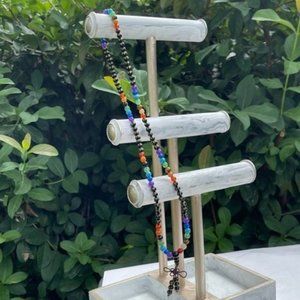 Agate Mala Necklace Mixed Color